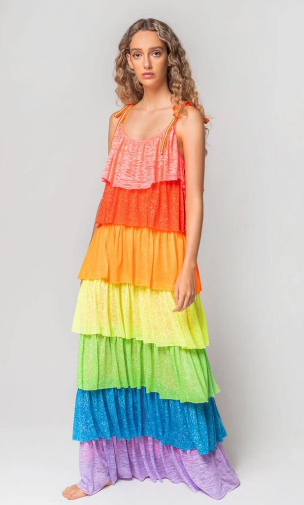 RAINBOW TIERED DRESS