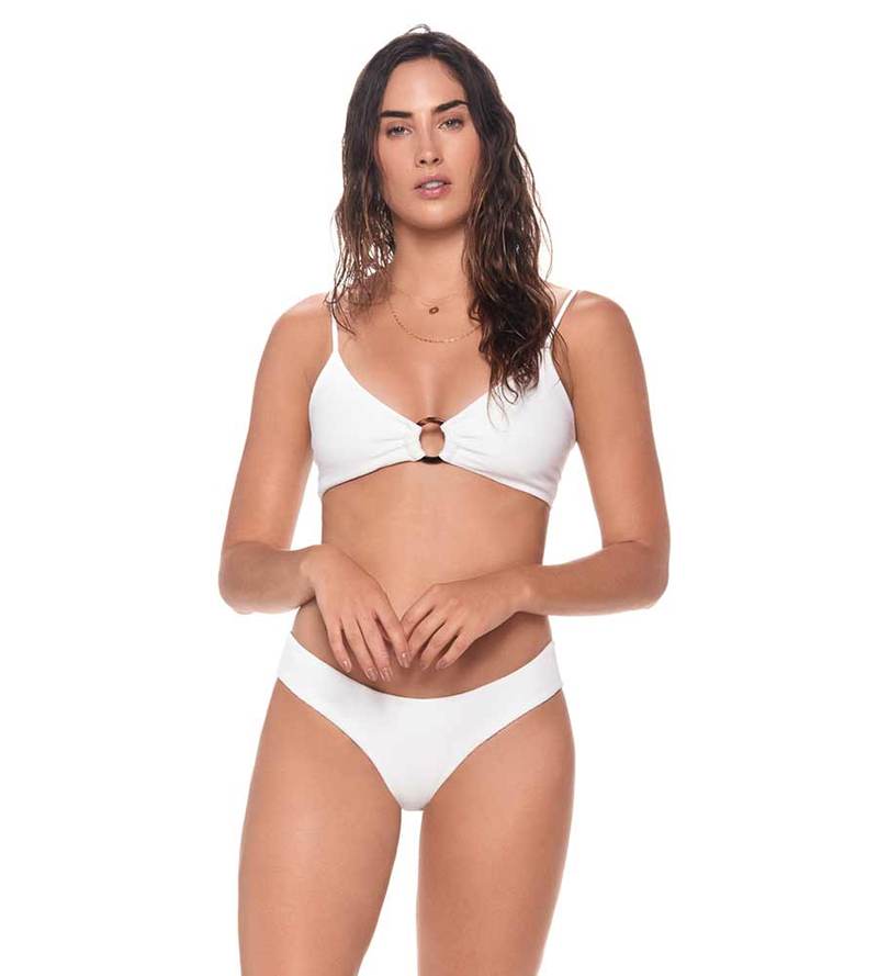 TEXTURED WHITE MAZU TOP & PARAMOUNT BOTTOM BIKINI SET